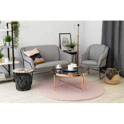 Dywan BUNNY koło róż IMITACJA FUTRA KRÓLIKA koło 100cm