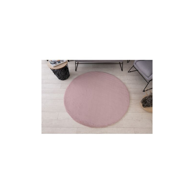 Dywan BUNNY koło róż IMITACJA FUTRA KRÓLIKA koło 100cm