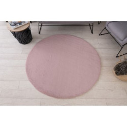 Dywan BUNNY koło róż IMITACJA FUTRA KRÓLIKA koło 120cm Dywan BUNNY koło róż IMITACJA FUTRA KRÓLIKA koło 120cm