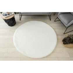 Dywan BUNNY koło biały IMITACJA FUTRA KRÓLIKA koło 100cm Dywan BUNNY koło biały IMITACJA FUTRA KRÓLIKA koło 100cm