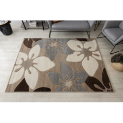 Dywan FEEL 1602/15055 KWIATKI beż / szary 80x150cm Dywan FEEL 1602/15055 KWIATKI beż / szary 80x150cm