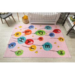 Dywan PLAY Balony litery abecadło G3548-3 róż antypoślizgowy 160x200cm Dywan PLAY Balony litery abecadło G3548-3 róż antypoślizgowy 160x200cm