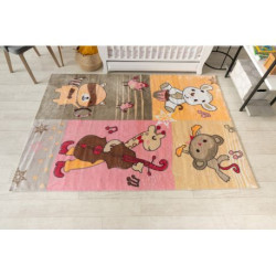 Dywan PLAY Zwierzątka muzyka nutki G3610-1 róż / pomarańczowy antypoślizgowy 120x170cm Dywan PLAY Zwierzątka muzyka nutki G3610-1 róż / pomarańczowy antypoślizgowy 120x170cm
