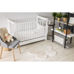 Dywan NEW DOLLY kwiatek G4372-4 beż IMITACJA FUTRA KRÓLIKA 90x90cm