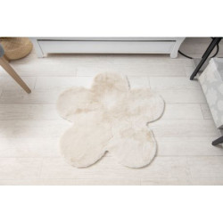 Dywan NEW DOLLY kwiatek G4372-4 beż IMITACJA FUTRA KRÓLIKA 90x90cm