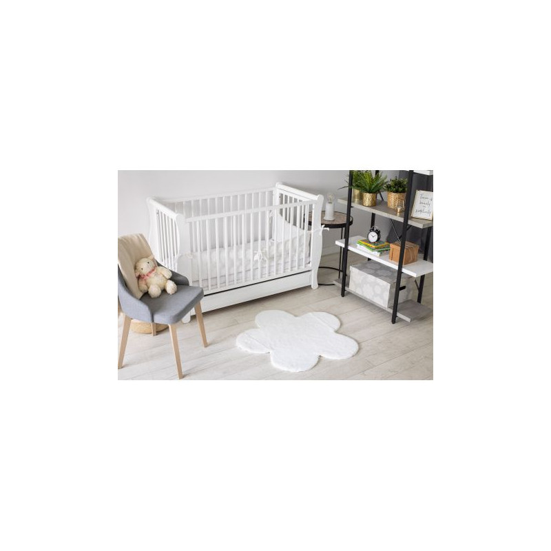 Dywan NEW DOLLY kwiatek G4372-3 biały IMITACJA FUTRA KRÓLIKA 90x90cm