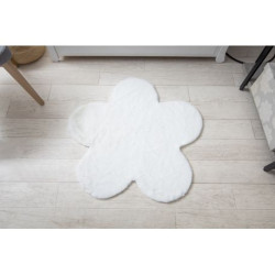 Dywan NEW DOLLY kwiatek G4372-3 biały IMITACJA FUTRA KRÓLIKA 90x90cm