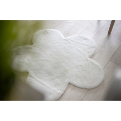 Dywan NEW DOLLY kwiatek G4372-3 biały IMITACJA FUTRA KRÓLIKA 90x90cm