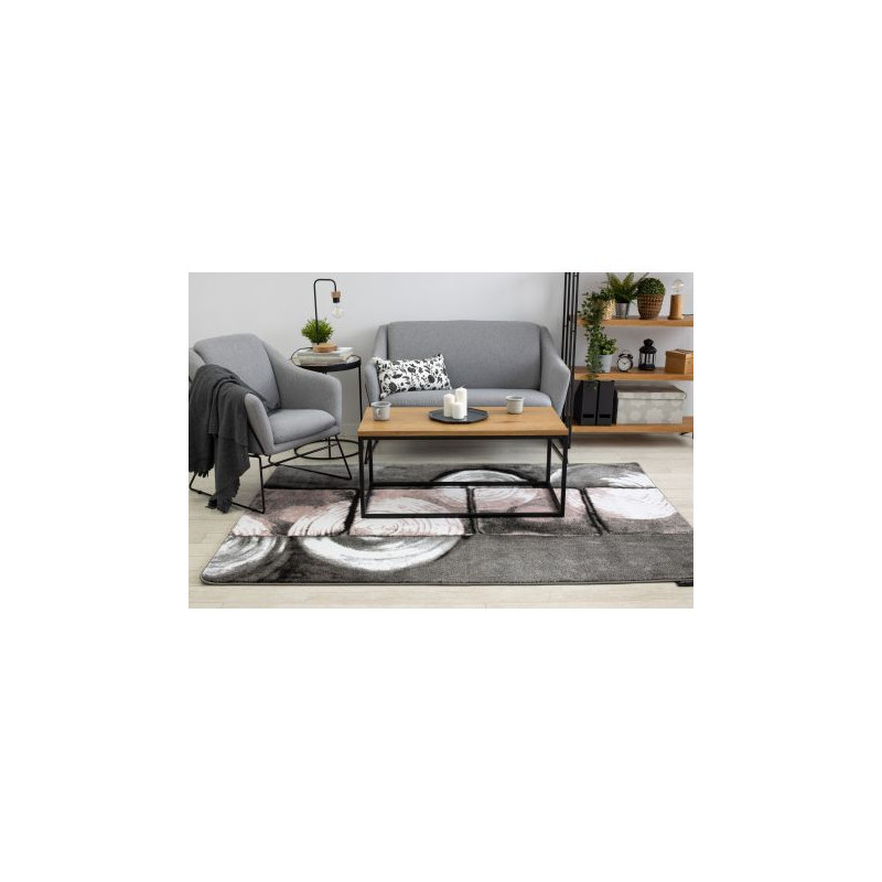 Dywan INTERO PHONO 3D Kwadraty różowy 280x370cm
