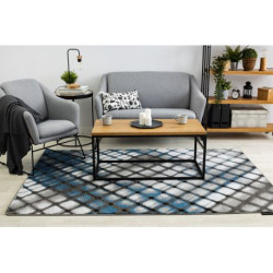 Dywan INTERO REFLEX 3D Kratka niebieski 240x330cm