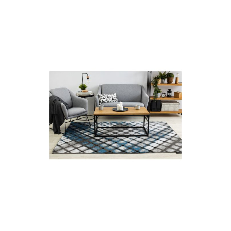 Dywan INTERO REFLEX 3D Kratka niebieski 240x330cm