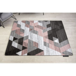 Dywan INTERO TECHNIC 3D Romby Trójkąty różowy 160x220cm