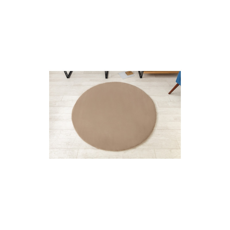 Dywan BUNNY koło taupe beż IMITACJA FUTRA KRÓLIKA koło 100cm Dywan BUNNY koło taupe beż IMITACJA FUTRA KRÓLIKA koło 100cm