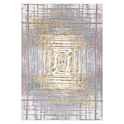 Dywan AKRYL USKUP Abstrakcja 353 kość słoniowa / żółty 80x300cm