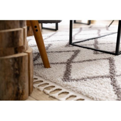 Dywan BERBER BENI krem Frędzle berberyjski marokański shaggy 80x300cm Dywan BERBER BENI krem Frędzle berberyjski marokański shaggy 80x300cm