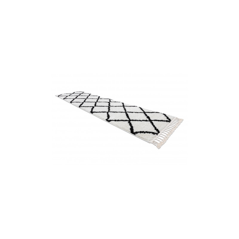 Dywan, Chodnik BERBER CROSS biały - do kuchni, przedpokoju, na korytarz 70x300cm