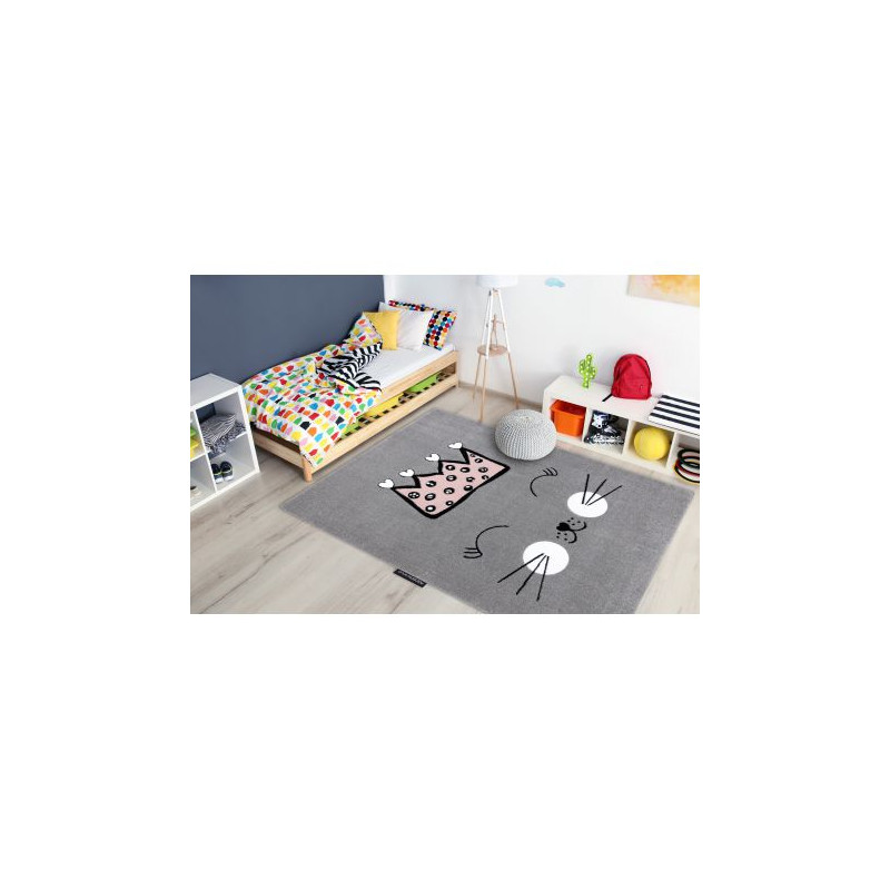 Dywan PETIT CAT KOTEK KORONA szary 80x150cm