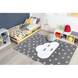 Dywan PETIT CLOUD CHMURKA GWIAZDKI szary 180x270cm