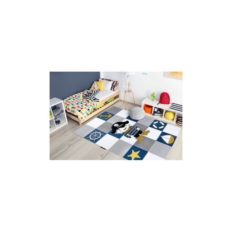 Dywan PETIT CORSAIR PIRAT STATEK KOTWICA niebieski 200x290cm