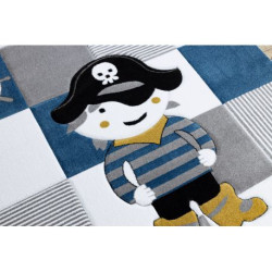 Dywan PETIT CORSAIR PIRAT STATEK KOTWICA niebieski 200x290cm
