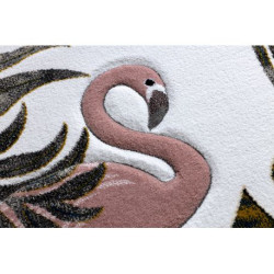Dywan PETIT GARDEN FLAMINGI LIŚCIE MONSTERY krem 80x150cm