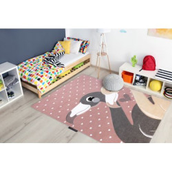 Dywan PETIT FLAMINGOS FLAMINGI SERDUSZKA różowy 140x190cm Dywan PETIT FLAMINGOS FLAMINGI SERDUSZKA różowy 140x190cm
