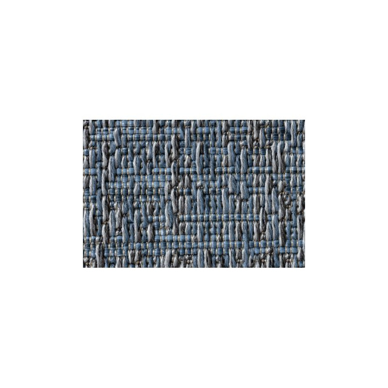 Dywan SZNURKOWY SIZAL FORT 36209535 niebieski kwadraty ramka 200x290cm