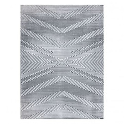 Dywan Strukturalny SIERRA G5013 Płasko tkany, dwa poziomy runa szary - zygzak, etniczny 160x220cm
