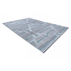 Dywan Strukturalny SIERRA G5018 Płasko tkany, dwa poziomy runa niebieski - paski, romby 160x220cm