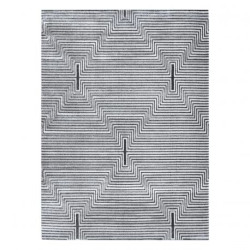 Dywan Strukturalny SIERRA G5018 Płasko tkany, dwa poziomy runa szary - paski, romby 120x170cm