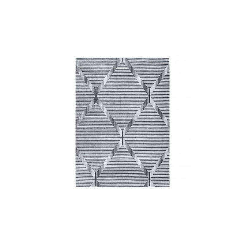 Dywan Strukturalny SIERRA G5018 Płasko tkany, dwa poziomy runa szary - paski, romby 120x170cm Dywan Strukturalny SIERRA G5018 Płasko tkany, dwa poziomy runa szary - paski, romby 120x170cm