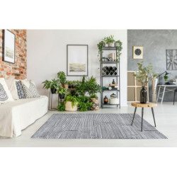 Dywan Strukturalny SIERRA G5018 Płasko tkany, dwa poziomy runa szary - paski, romby 120x170cm Dywan Strukturalny SIERRA G5018 Płasko tkany, dwa poziomy runa szary - paski, romby 120x170cm