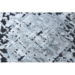 Dywan Strukturalny SIERRA G6038 Płasko tkany, dwa poziomy runa szary, błękitny - rozeta 120x170cm