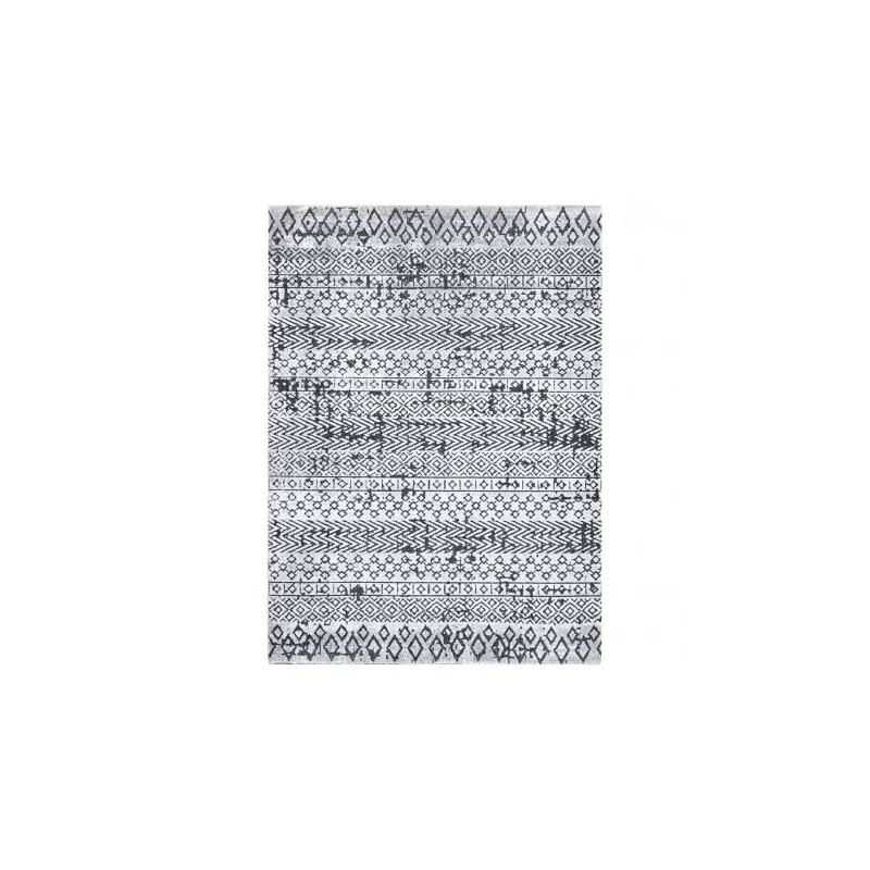 Dywan Strukturalny SIERRA G6042 Płasko tkany, dwa poziomy runa jasny szary - geometryczny, etniczny 160x220cm