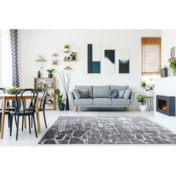 Dywan MEFE nowoczesny  6184 Kostka brukowa cegła - Strukturalny, dwa poziomy runa ciemnoszary 180x270cm