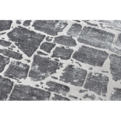 Dywan MEFE nowoczesny  6184 Kostka brukowa cegła - Strukturalny, dwa poziomy runa ciemnoszary 240x330cm