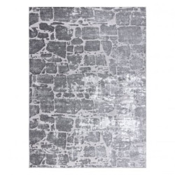 Dywan MEFE nowoczesny 6184 Kostka brukowa cegła - Strukturalny, dwa poziomy runa ciemnoszary 280x370cm