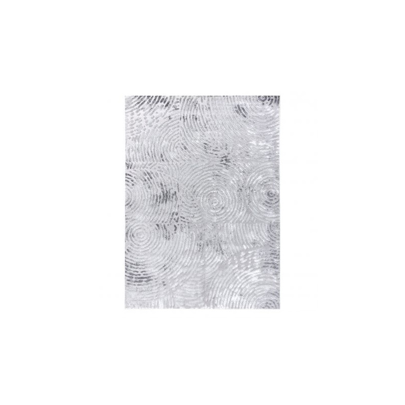 Dywan MEFE nowoczesny  8725 Koła odcisk palca - Strukturalny, dwa poziomy runa szary 80x150cm