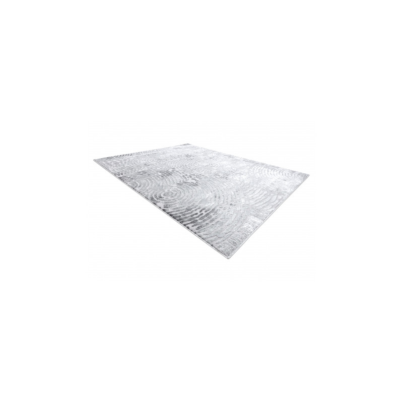 Dywan MEFE nowoczesny  8725 Koła odcisk palca - Strukturalny, dwa poziomy runa szary 80x150cm