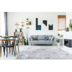 Dywan MEFE nowoczesny  8725 Koła odcisk palca - Strukturalny, dwa poziomy runa szary 80x150cm