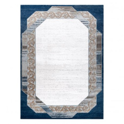 Dywan AKRYL VALS 0A030A C69 46 Ramka ornament kość słoniowa / niebieski  160x230cm
