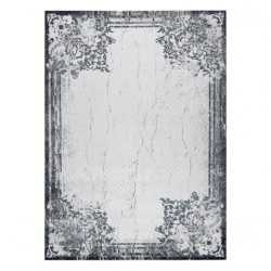 Dywan AKRYL VALS 0A039A C53 47 Popękany kwiaty kość słoniowa / szary 80x100cm