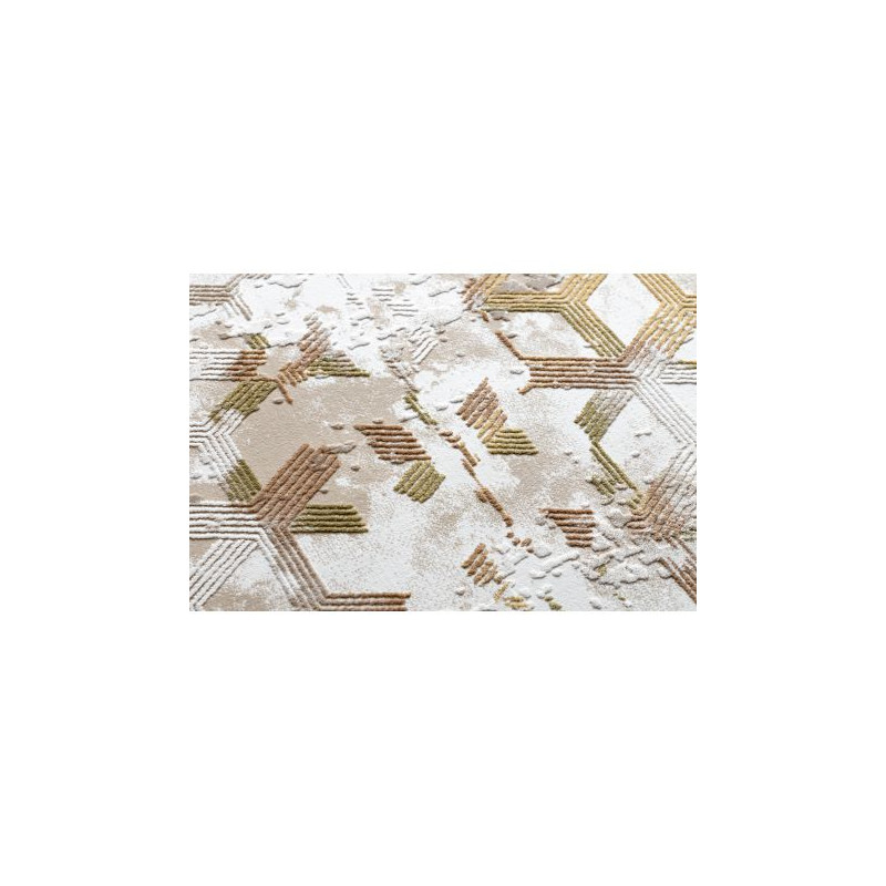 Dywan AKRYL VALS 0W1734 H02 45 Sześcian geometryczny kość słoniowa / beż  160x230cm