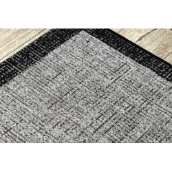 DYWAN SZNURKOWY SIZAL FLOORLUX 20401 Ramka srebrny / czarny 240x330cm