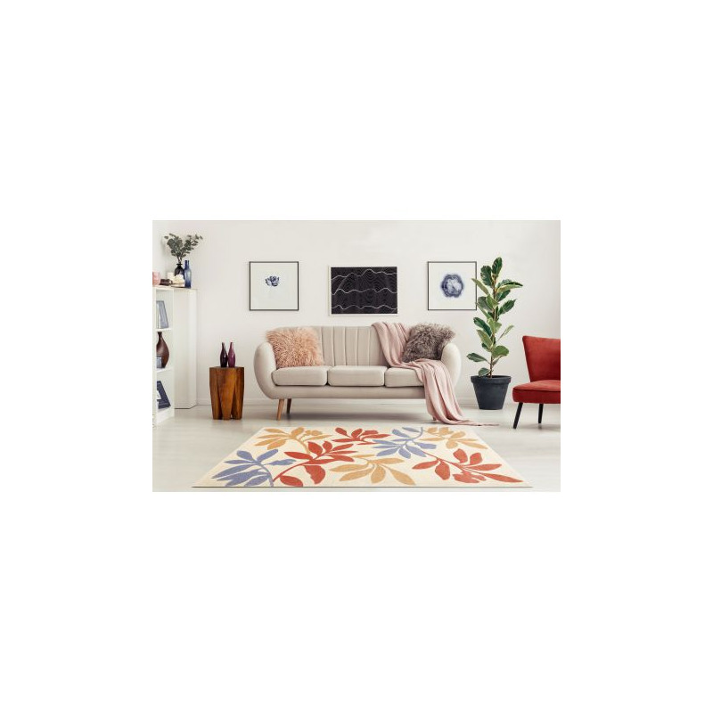 Dywan FEEL 1595/17933 LIŚCIE beż/terakota/fiolet 200x290cm Dywan FEEL 1595/17933 LIŚCIE beż/terakota/fiolet 200x290cm