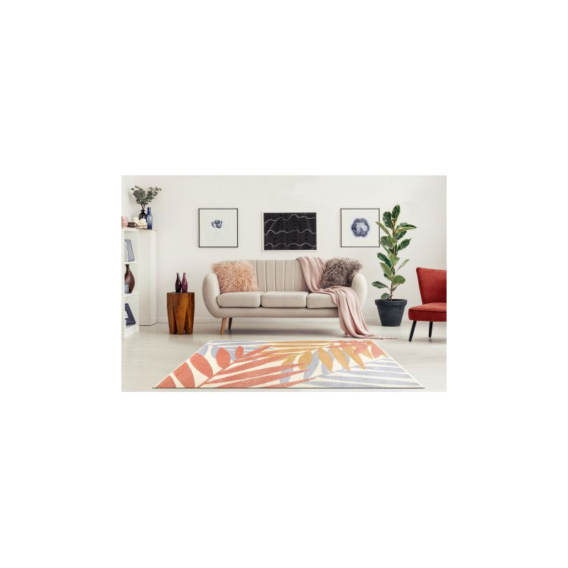 Dywan FEEL 1827/17933 LIŚCIE beż/terakota/fiolet 80x150cm Dywan FEEL 1827/17933 LIŚCIE beż/terakota/fiolet 80x150cm