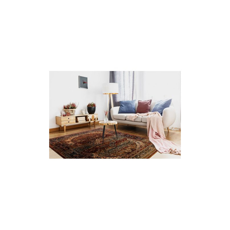 Dywan KESHAN Frędzle, Ornament orientalny 7518/53528 beż / granat 80x150cm