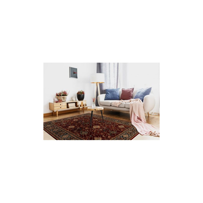 Dywan KESHAN Frędzle, orientalny klasyczny 7522/53588 beż / bordo / granat 300x380cm