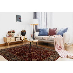 Dywan KESHAN Frędzle, orientalny klasyczny 7522/53588 beż / bordo / granat 80x145cm