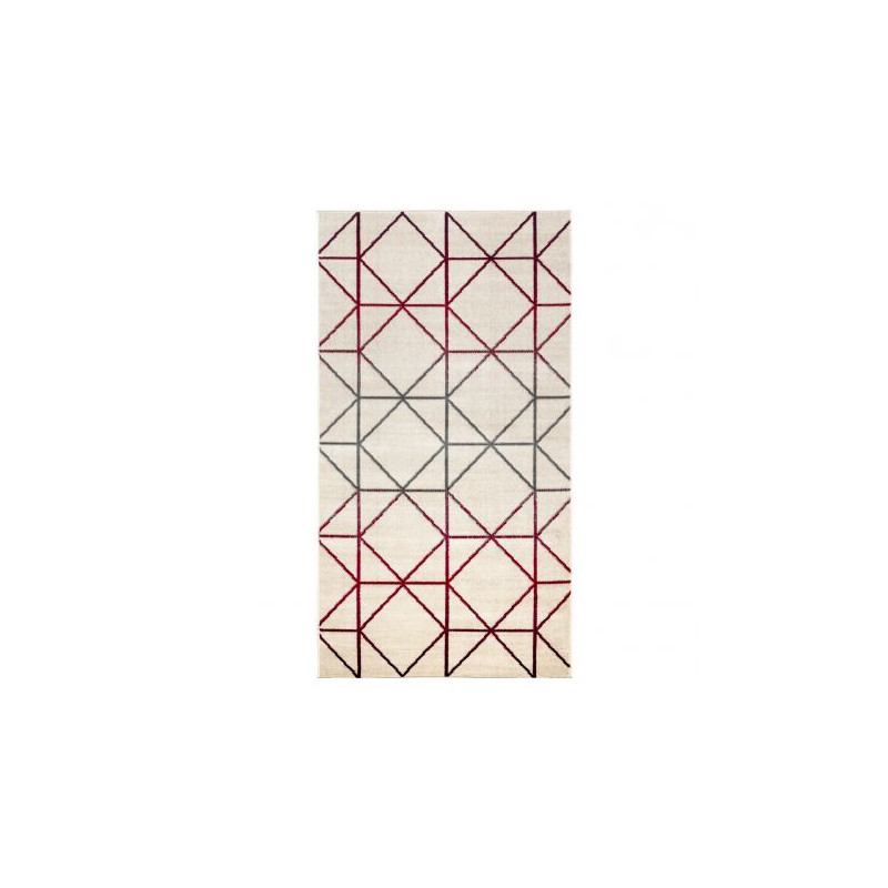 Dywan GINA 21242561 geometryczny beż / czerwony / szary 80x150cm Dywan GINA 21242561 geometryczny beż / czerwony / szary 80x150cm